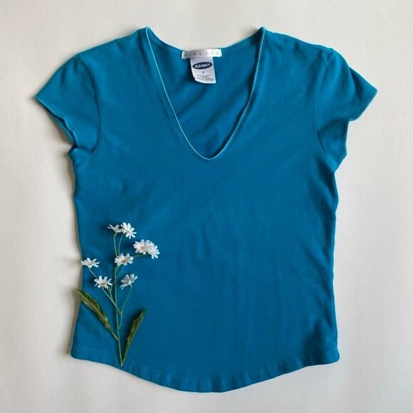 Vintage Y2K stretchy blue top - Picture 1 of 6